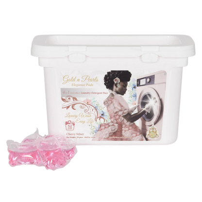 Gold n Pearls 4-in-1 Laundry Detergent Pods – Cherry Velvet (52 Pods)